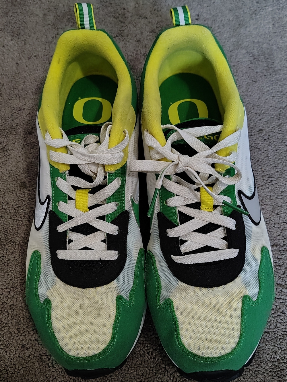 Nike Kids' Green White Yellow Lace-Up Sneakers